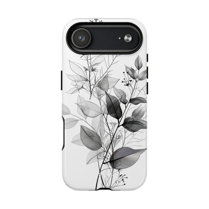 Veined Leaves Gray iPhone 17 Air Case - Tough+