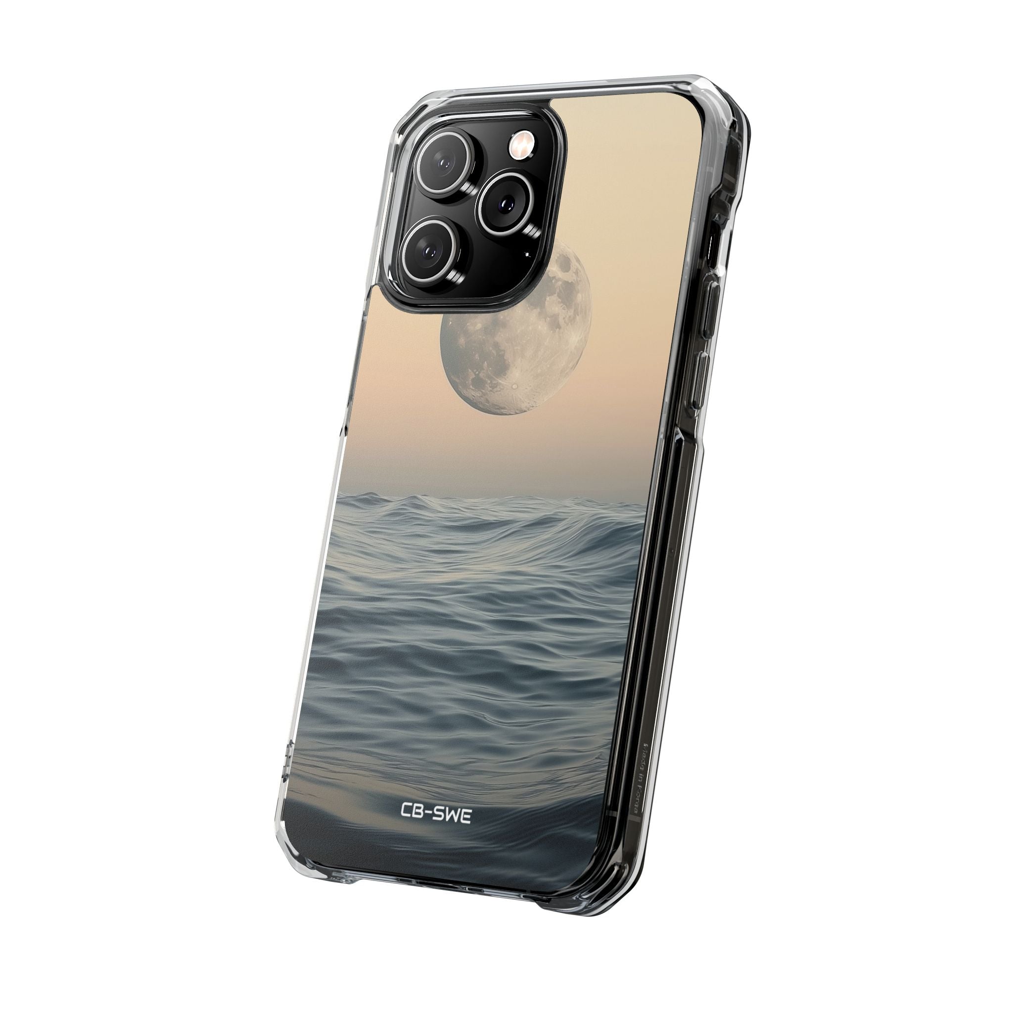 Moon Illuminates Waves iPhone Case - Impact