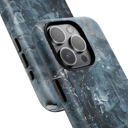 Weathered Blue Tapestry with Cracked Layers iPhone 15 | Tough+ Phone Case