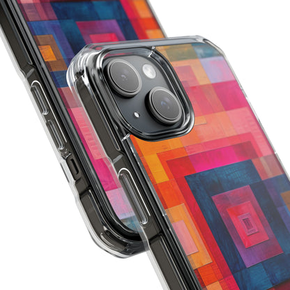 Vibrant Geometry - Clear Impact iPhone 15 Phone Case