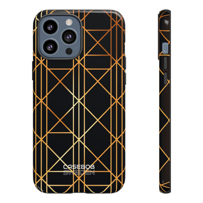 Golden Geometric Elegance iPhone 13 - Tough