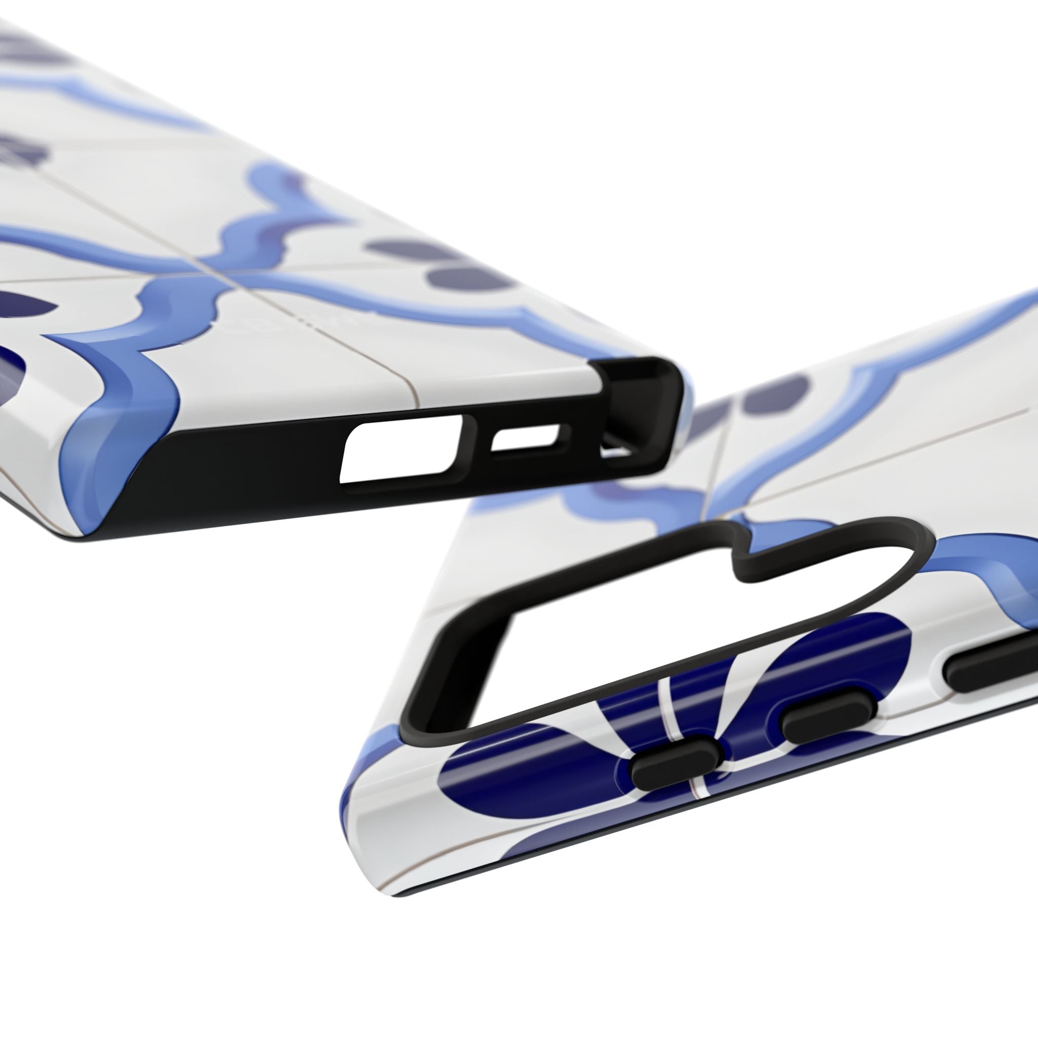 Elegant Blue Floral Geometric Tile Samsung S24 - Tough