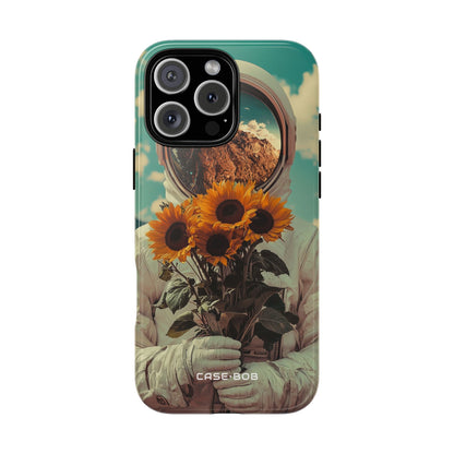 Sunflower Astronaut iPhone 16 Pro Max Case - Tough