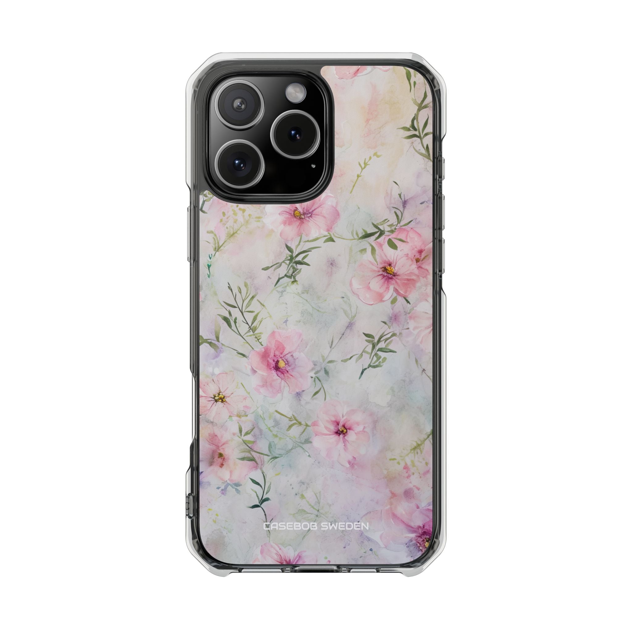 Pink Floral Watercolor Decor - Clear Impact iPhone 16 Phone Case