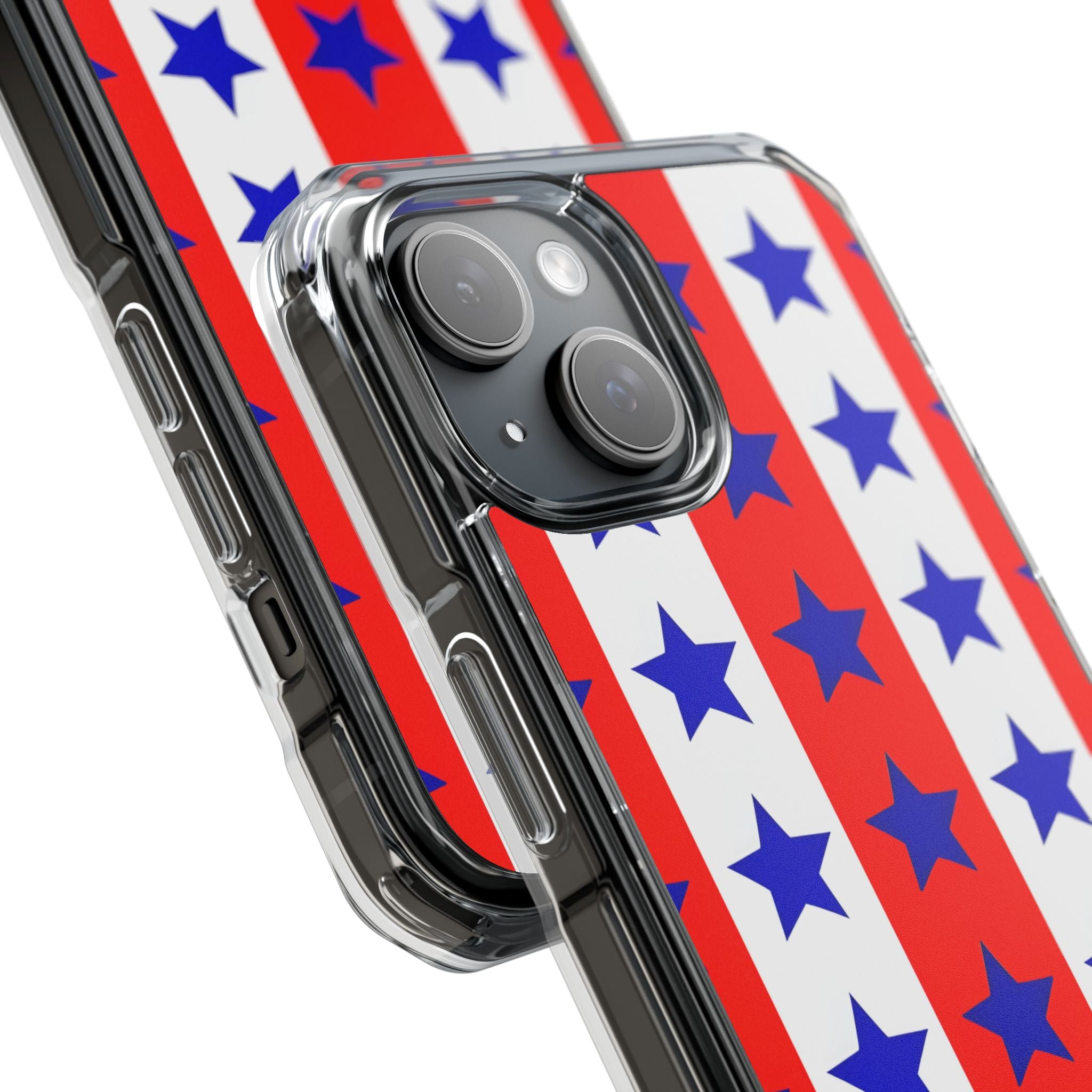 Patriotic American Flag Inspired Seamless iPhone 15 - Impact Clear+