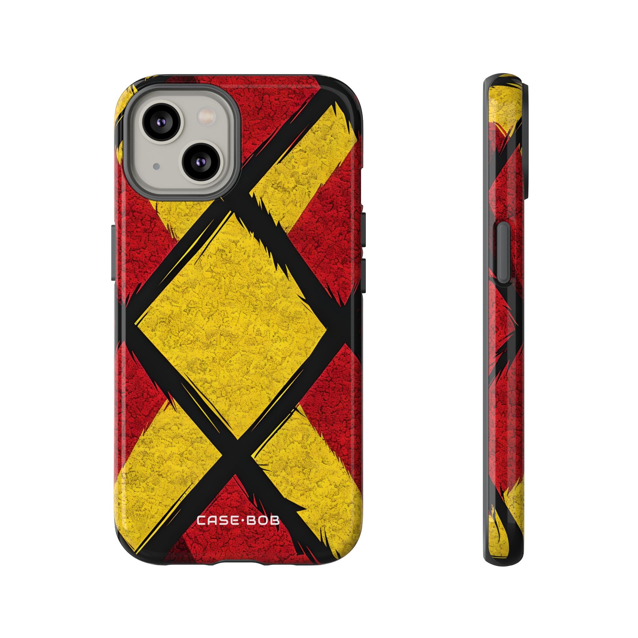 Cracked Diamond Grid iPhone 14 Case - Tough