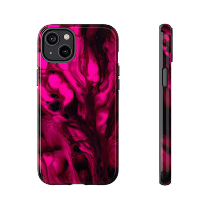 Bright Pink Ink Art iPhone Case (Protective) iPhone 14 Plus Glossy Phone Case