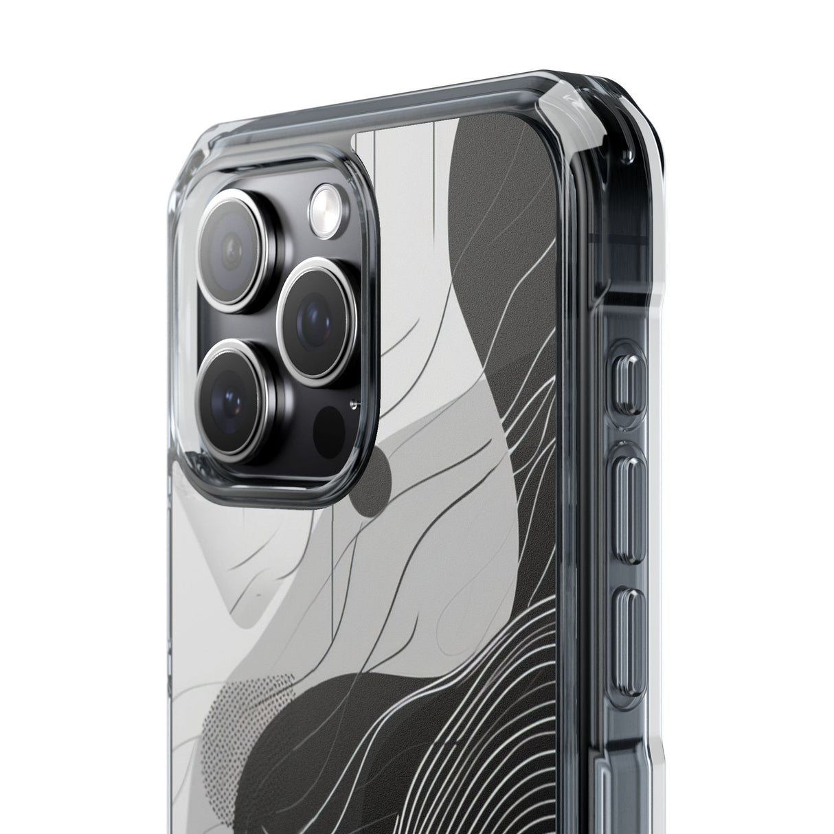 Monochrome Elegance - Phone Case for iPhone (Clear Impact - Magnetic)