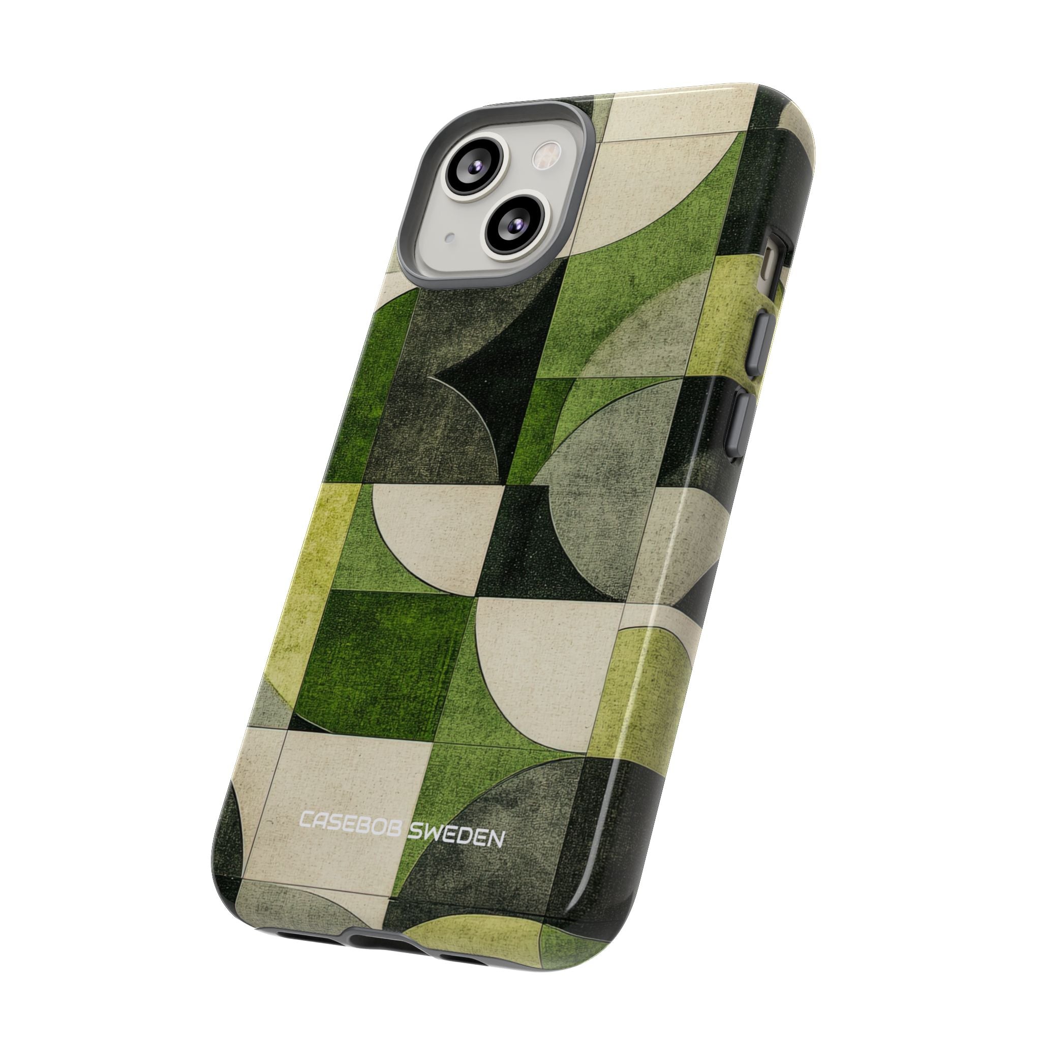 Green Geometric Harmony - Tough iPhone 14 Phone Case