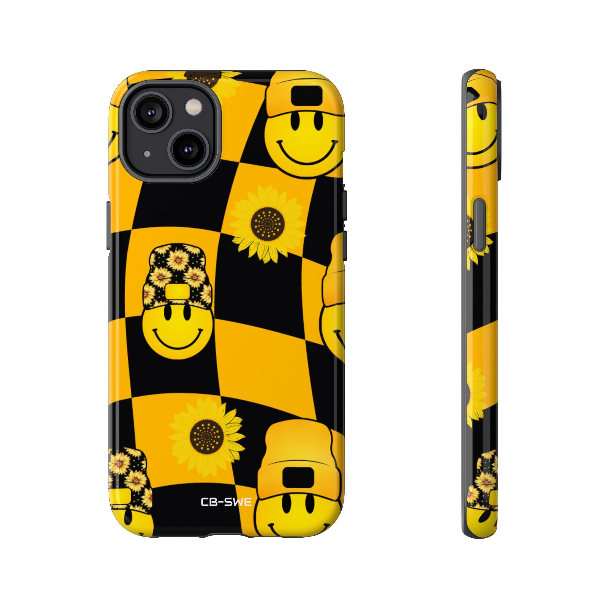 Joyful Checkered Smiles - iPhone Case