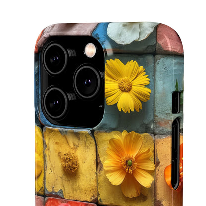 Vibrant Floral Tiles - Slim iPhone 14 Phone Case