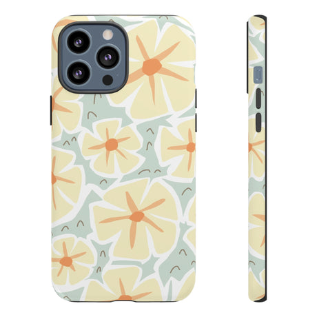 Pastel Yellow Happy Flower iPhone Case (Protective) iPhone 13 Pro Max Matte Phone Case