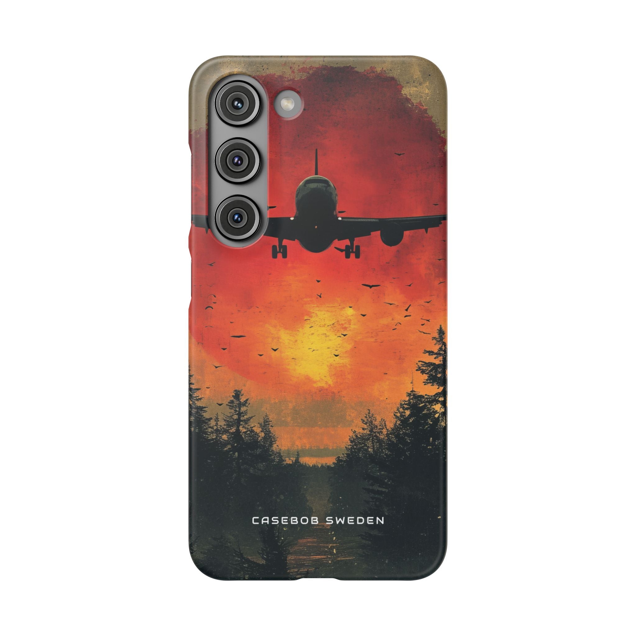 Vintage Sunset Airplane Silhouette Samsung S23 - Slim Phone Case