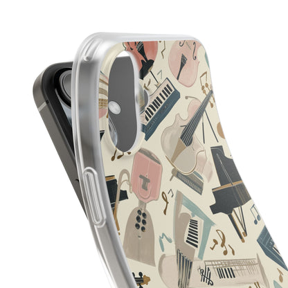 Beige Musical Instruments Pattern - Flexi iPhone 16 Phone Case