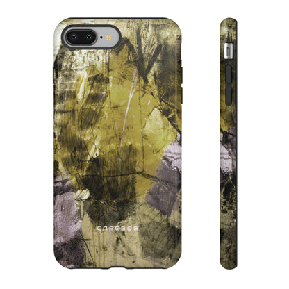 Yellow Grunge Art Phone Case - Protective Phone Case