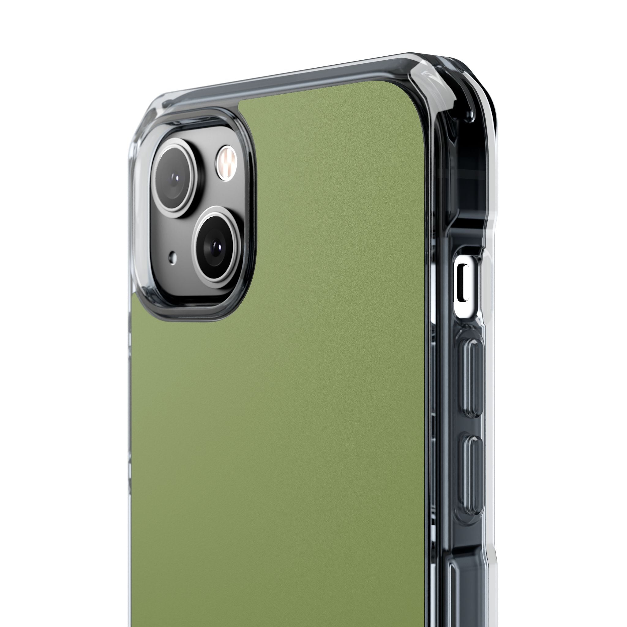 Moss Green - Clear Impact Case for iPhone