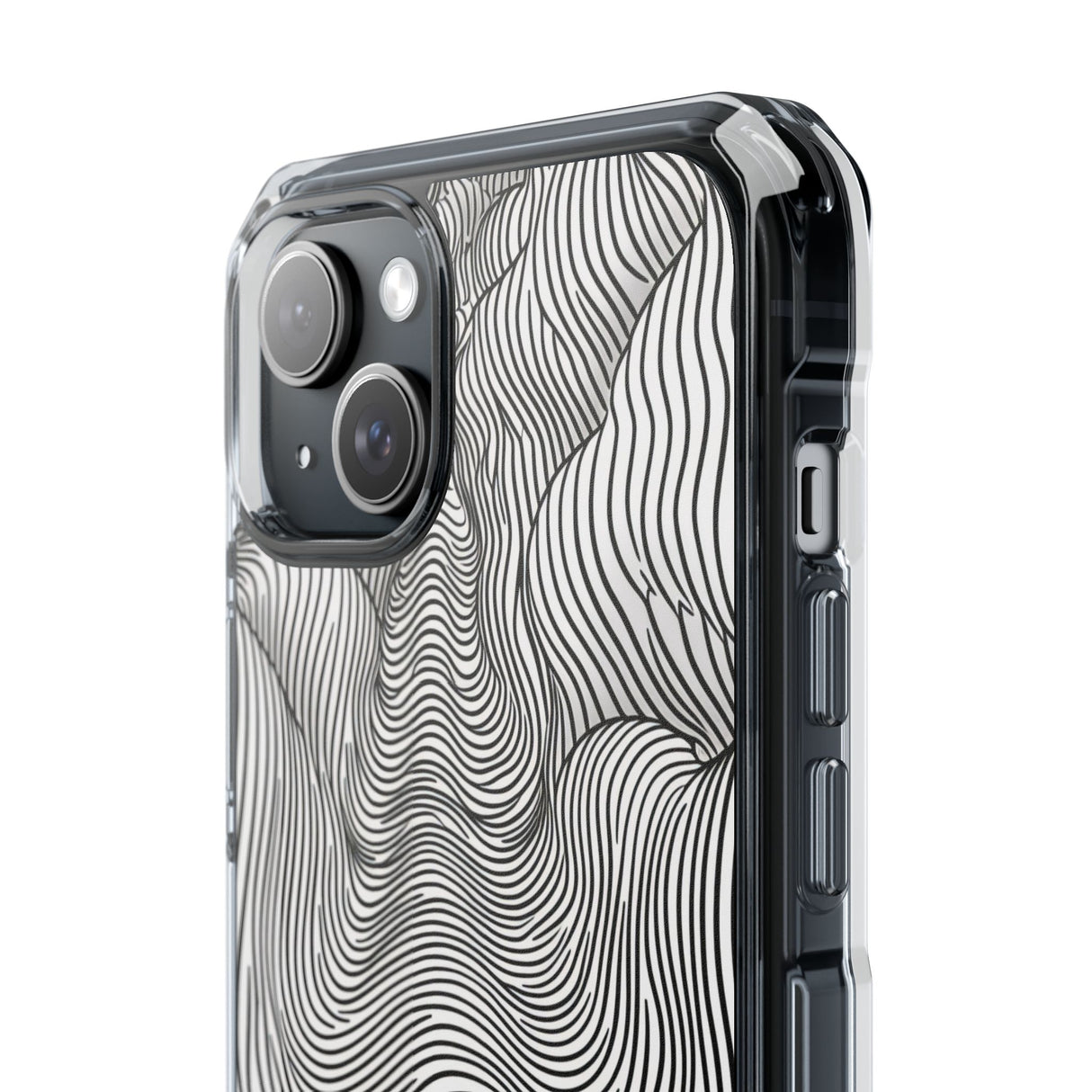 Fluid Waves - Phone Case for iPhone (Clear Impact - Magnetic)