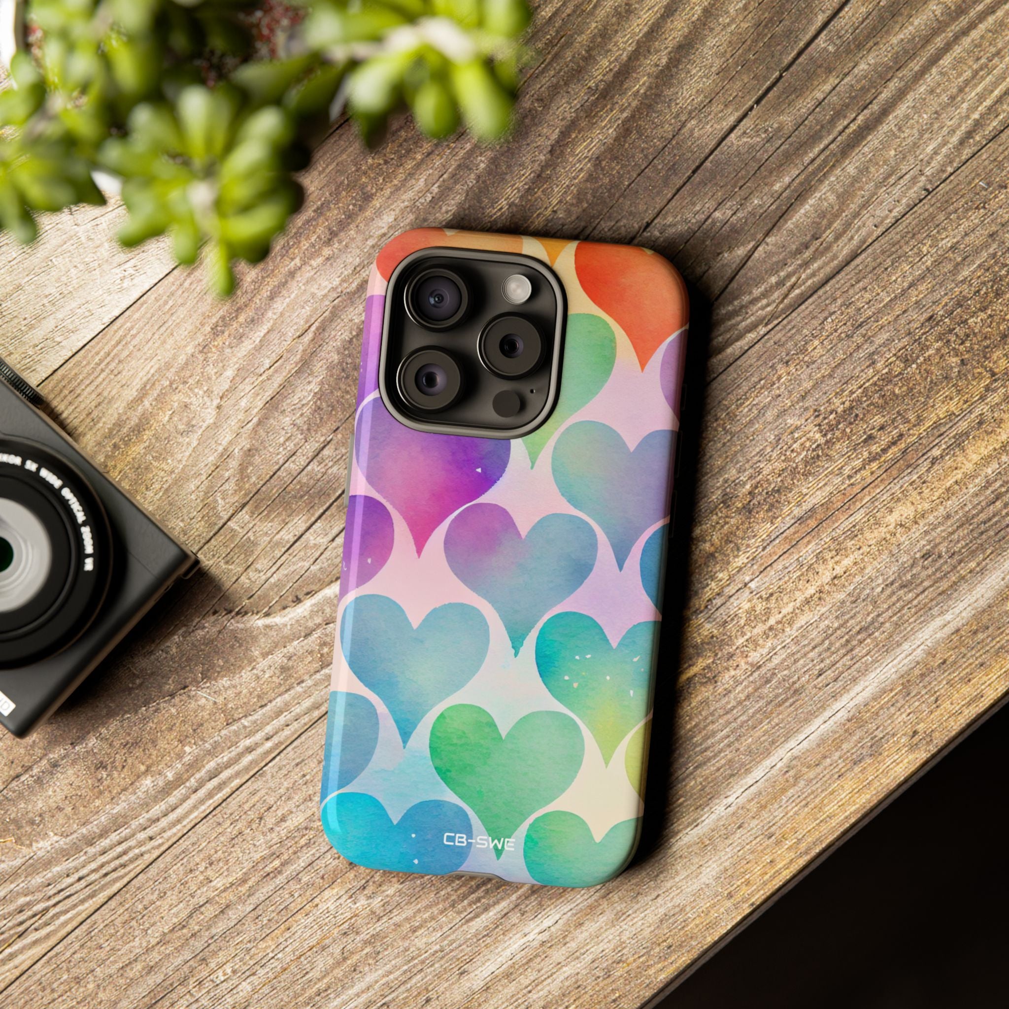 Watercolor Heart Symphony - iPhone Case