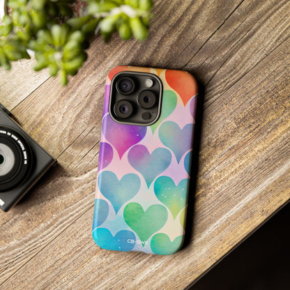 Watercolor Heart Symphony - iPhone Case