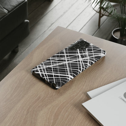 White Line Elegance - Protective Phone Case