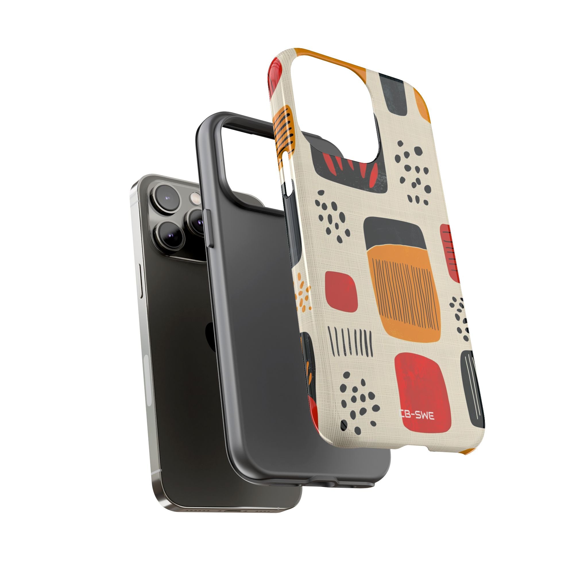 Vibrant Shapes Dance - iPhone Case