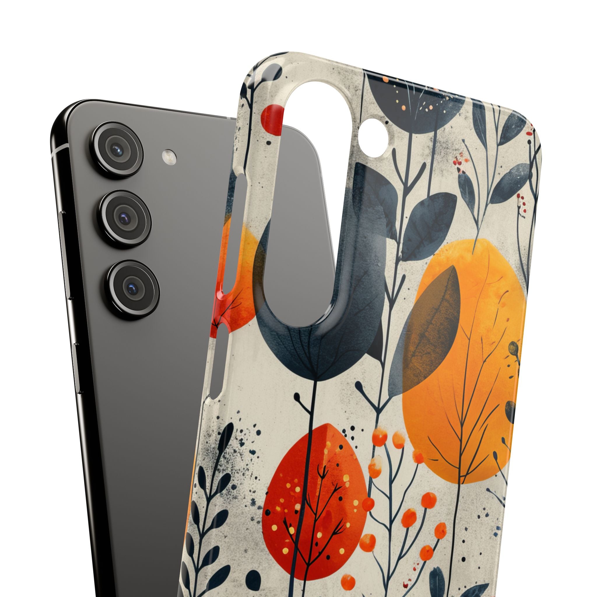 Modern Autumn Leaf Pattern - Slim Samsung S23 Phone Case