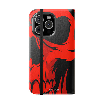 Dual Skulls RedBlue - iPhone 16 Pro Case - Wallet