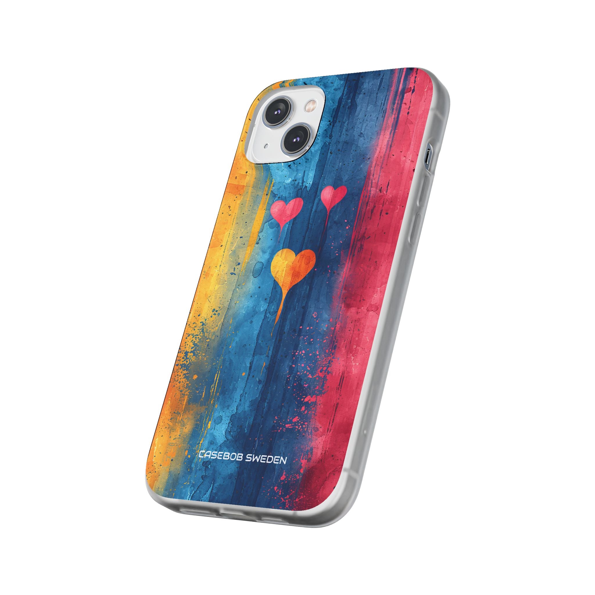 Hearts Watercolor Art - Flexi iPhone 14 Phone Case