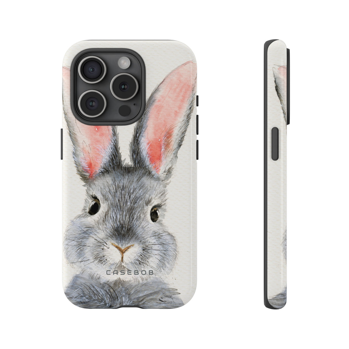 Watercolor of Fluffy Rabbit - Protective Phone Case