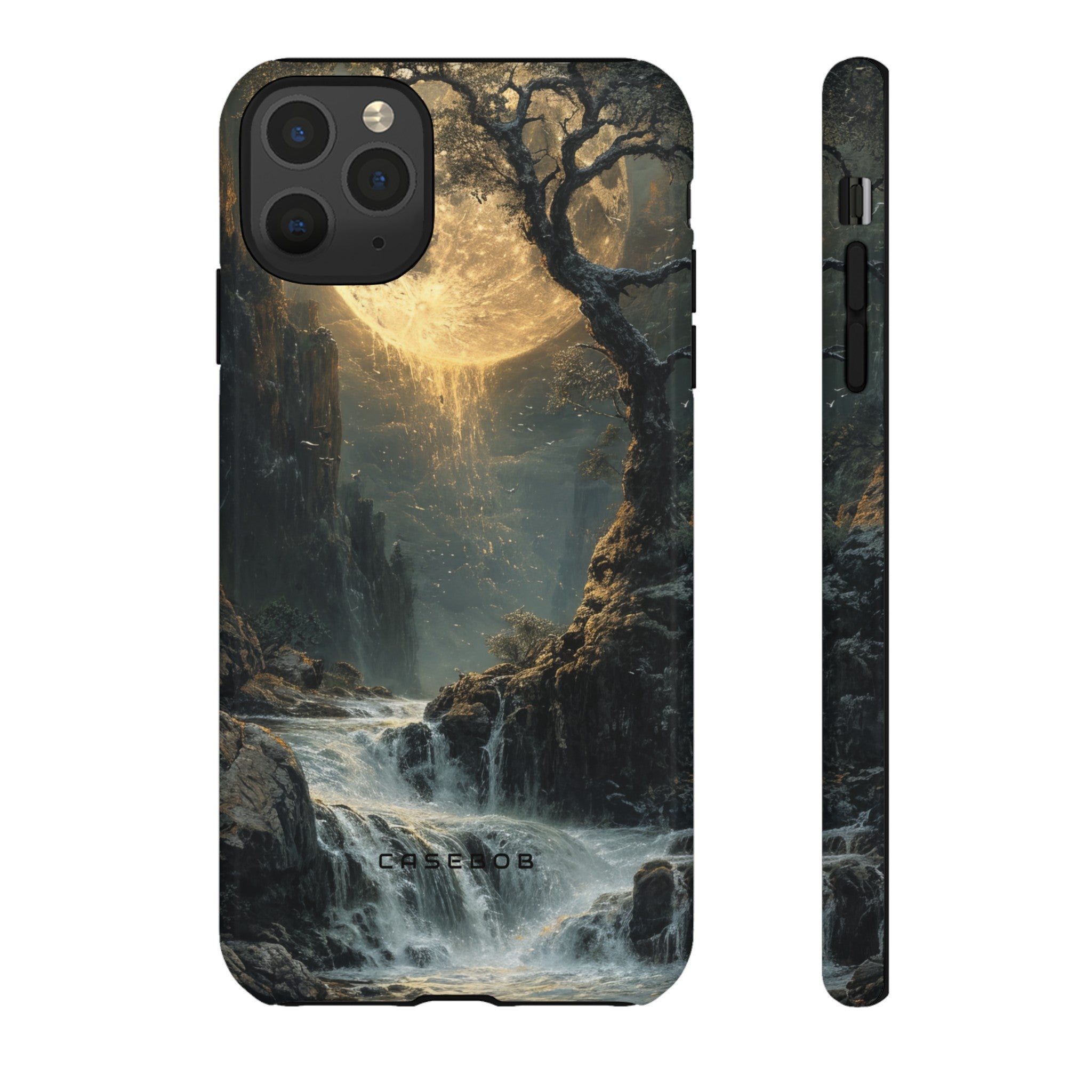 Moonlit Waterfall Silence - Protective Phone Case