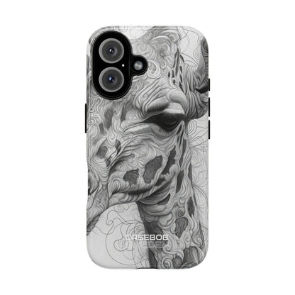 Swirling Giraffe Art iPhone 16 - Tough