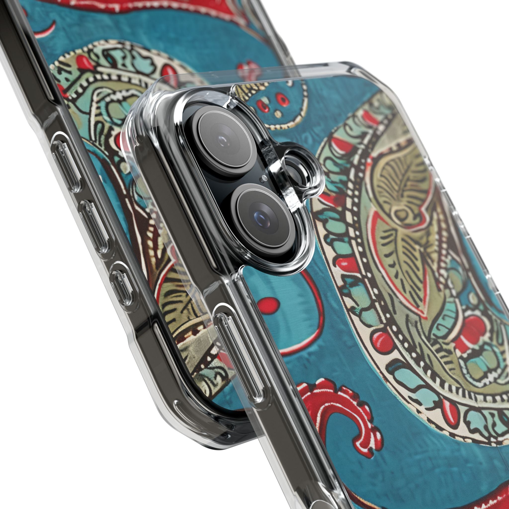 Vintage Paisley Elegance iPhone 16 - Clear Impact Phone Case