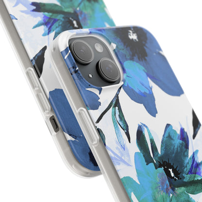 Blue Blossom Radiance iPhone 15 Plus Case - Soft