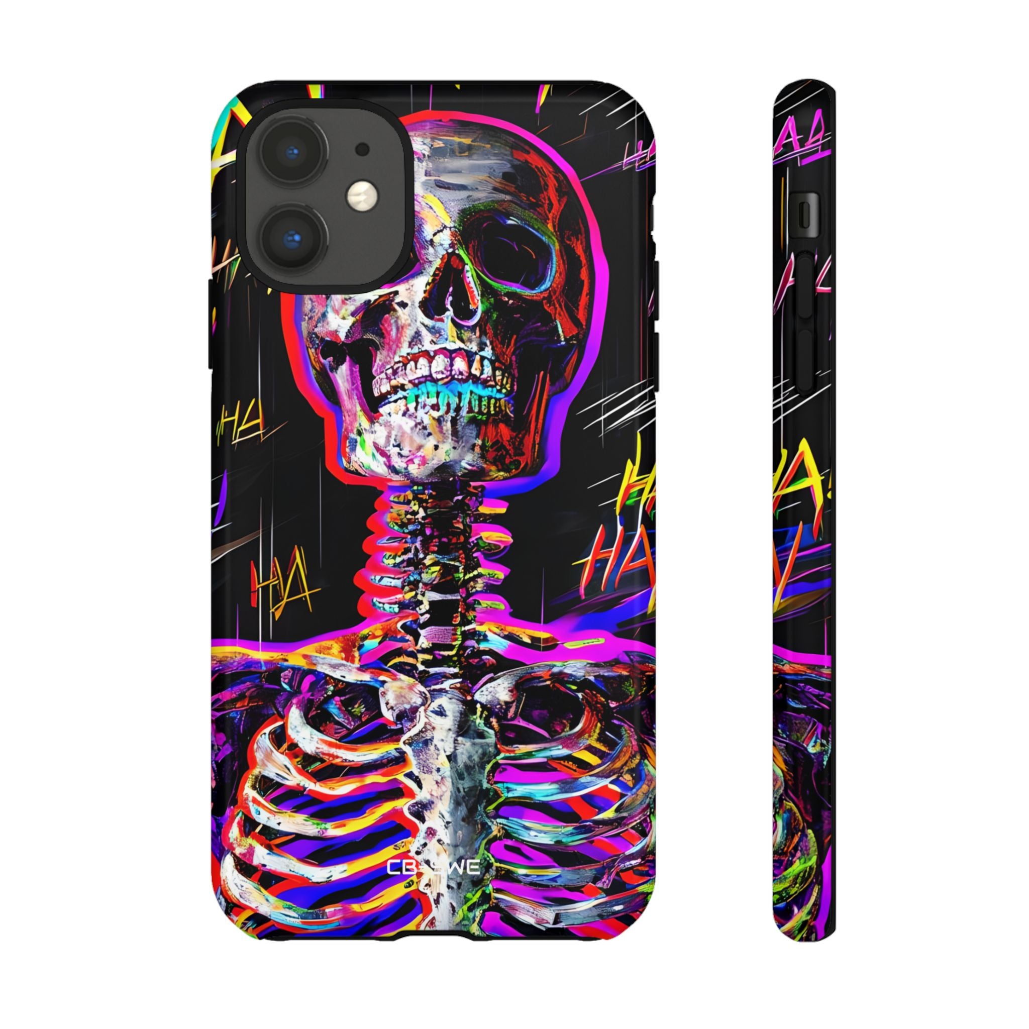 Neon Skeleton Chaos - iPhone Case