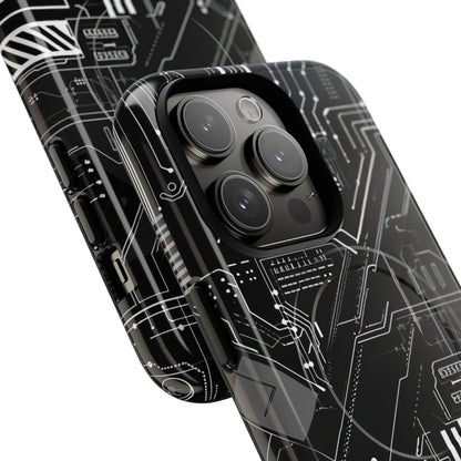 Futuristic Circuit Grid iPhone 14 - Tough+