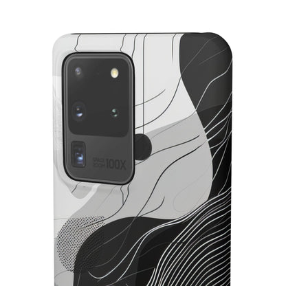 Fluid Rhythms: Monochrome Line Flow Samsung S20 - Slim Phone Case