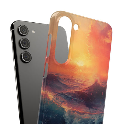 Ocean Sunset Waves - Slim Samsung S23 Phone Case