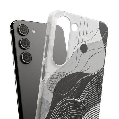 Fluid Rhythms: Monochrome Line Flow Samsung S23 - Slim Phone Case