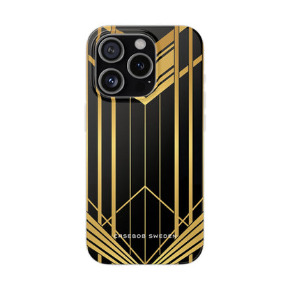 "Golden Art Deco Symmetry in Geometric Elegance" iPhone 15 - Flexi Phone Case