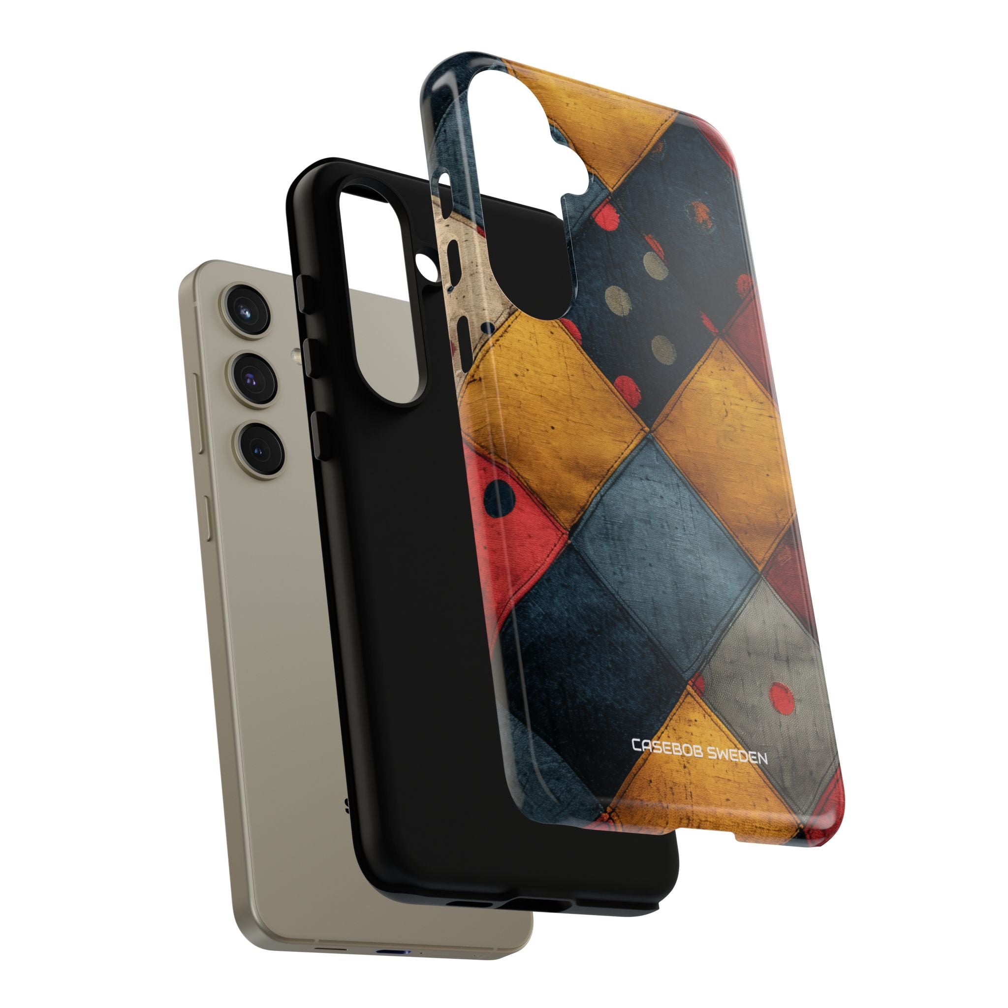 Blue Red Patchwork - Tough Samsung S24 Phone Case