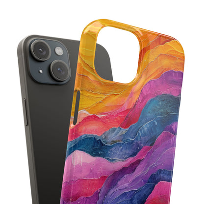 Vibrant Abstract Waves - Slim iPhone 15 Phone Case