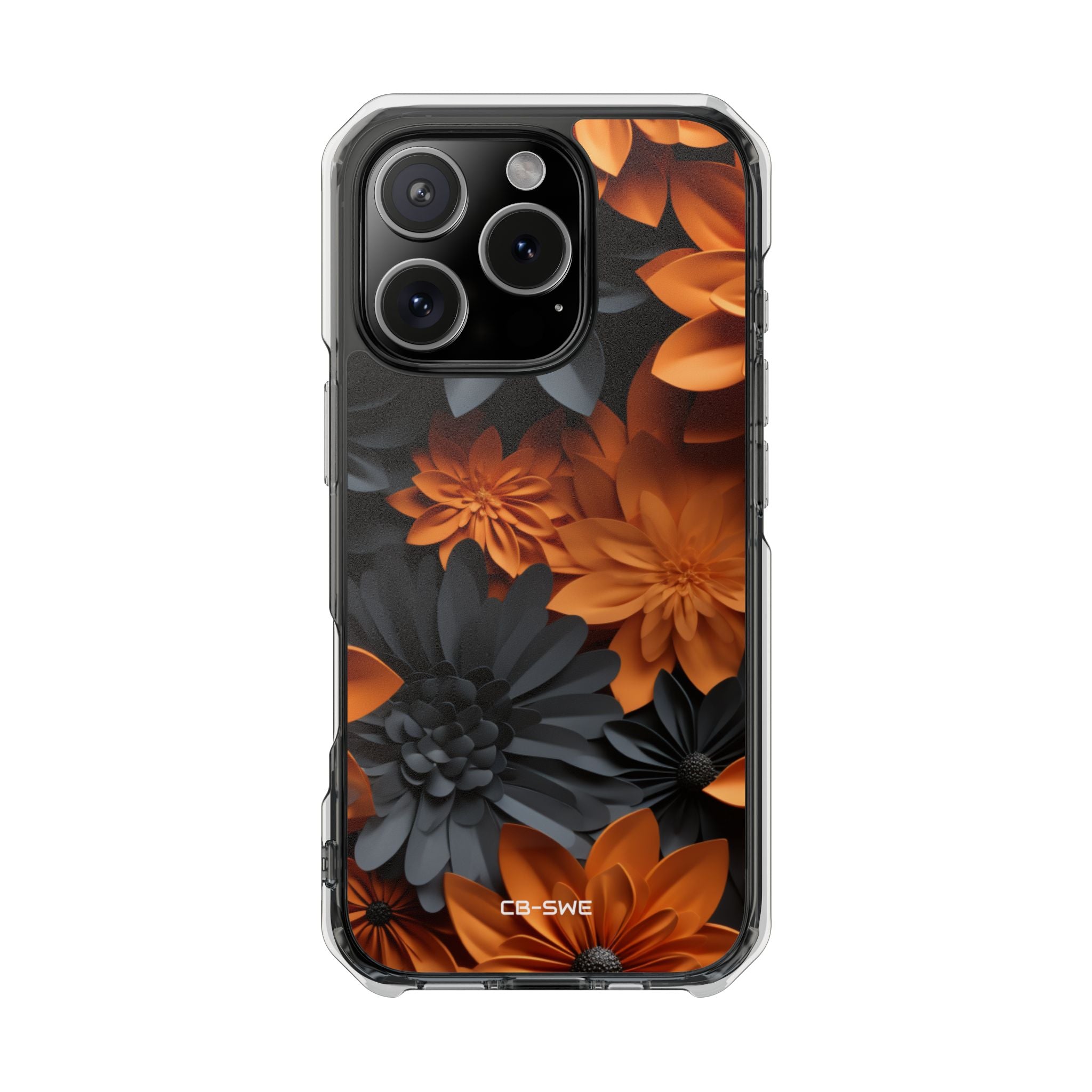 Graphical Orange Florals iPhone Case - Impact