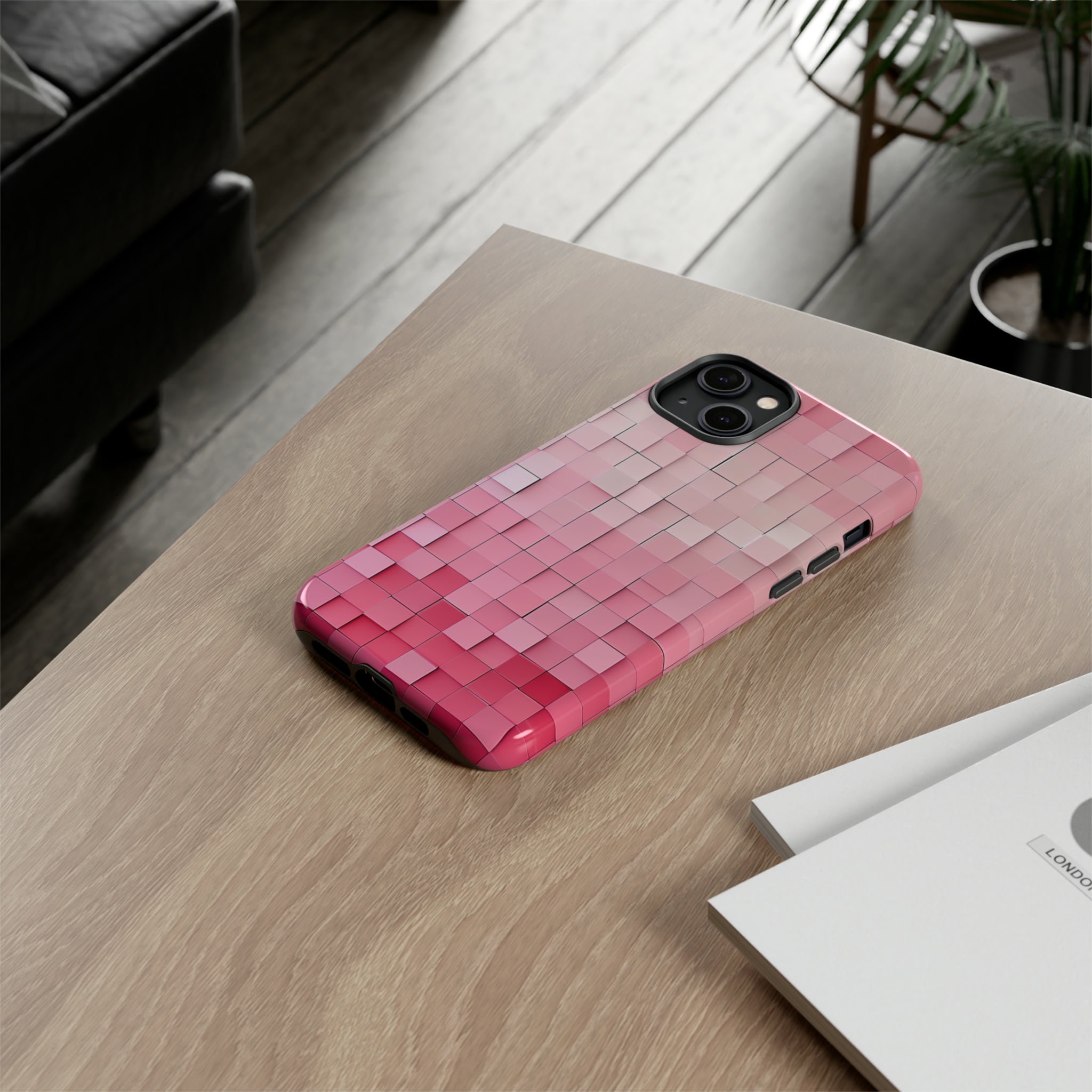 Pink Gradient Mosaic - Protective Phone Case