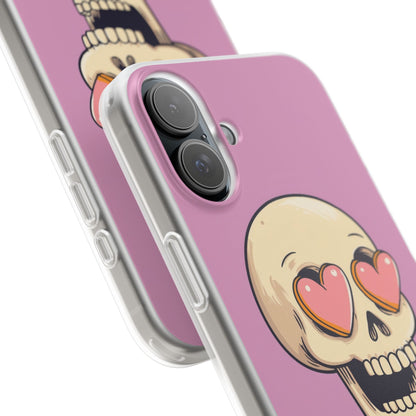 Heart Eyed Skull iPhone 16 Plus Case - Soft
