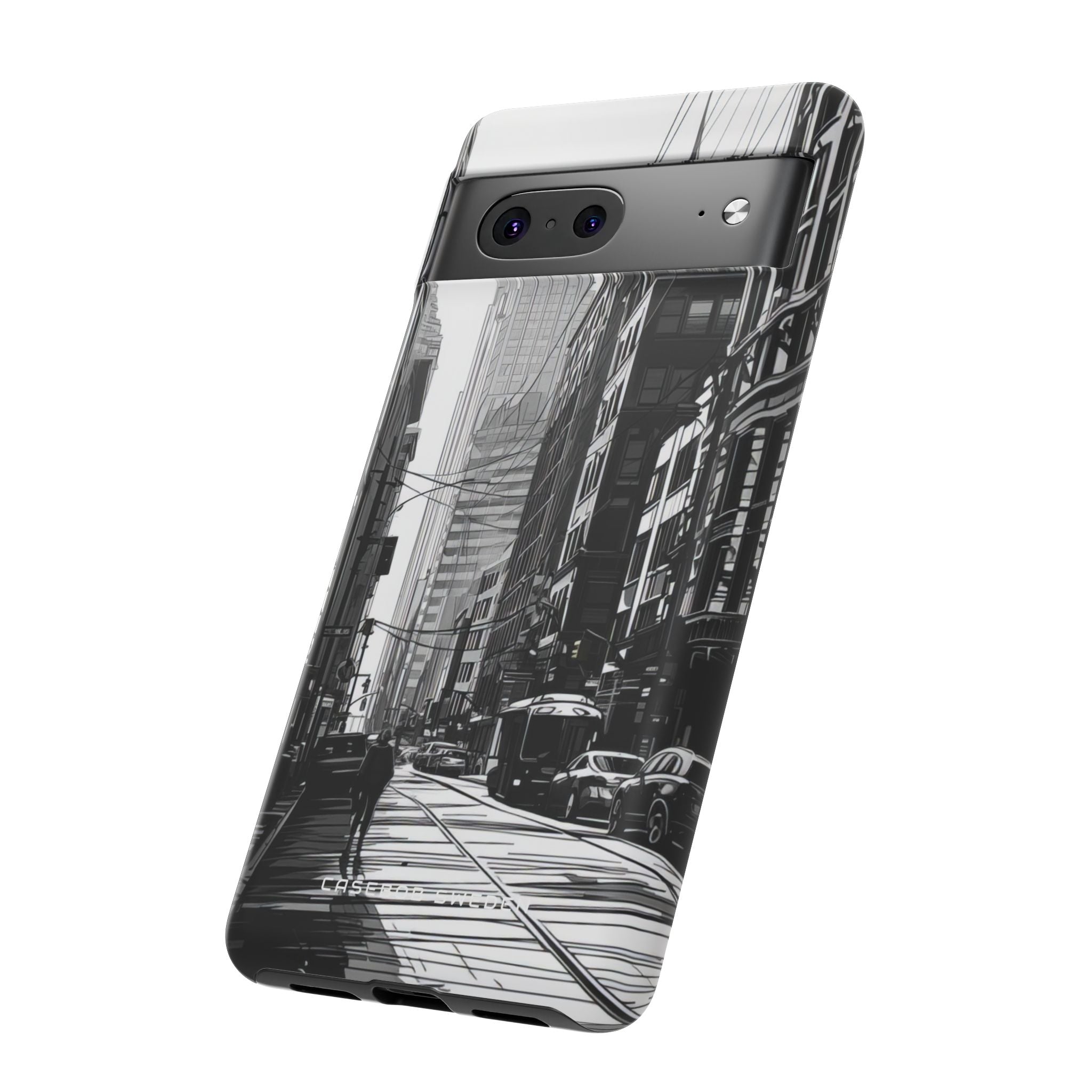 Urban Cityscape Line Perspective Google Pixel 7 - Tough Phone Case