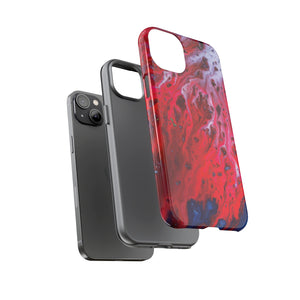 Bright Red Ink Art iPhone Case (Protective) Phone Case