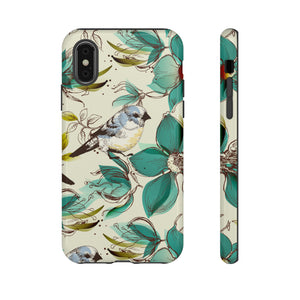 Cute Flowers and Birds iPhone case (Protective) - Protective Phone Case