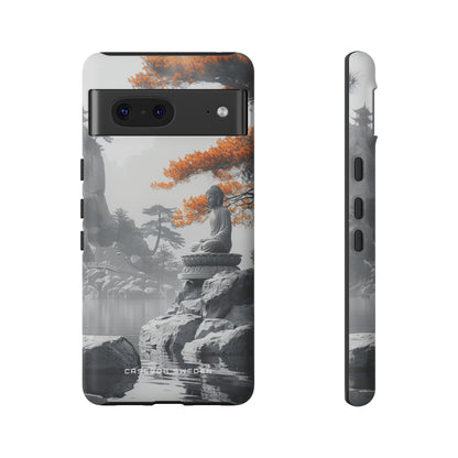 Zen Serenity: Tranquil Landscape with Buddha and Pagoda Google Pixel 7 - Tough Phone Case