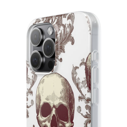 Gothic Skulls and Ornate Foliage iPhone 15 - Flexi Phone Case