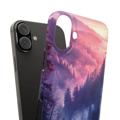 Misty Forest Serenity - Slim iPhone 16 Phone Case